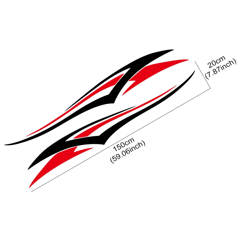 2pc Car Body Side Stripe Decals, 150 x 20cm Waterproof Vinyl - view 5