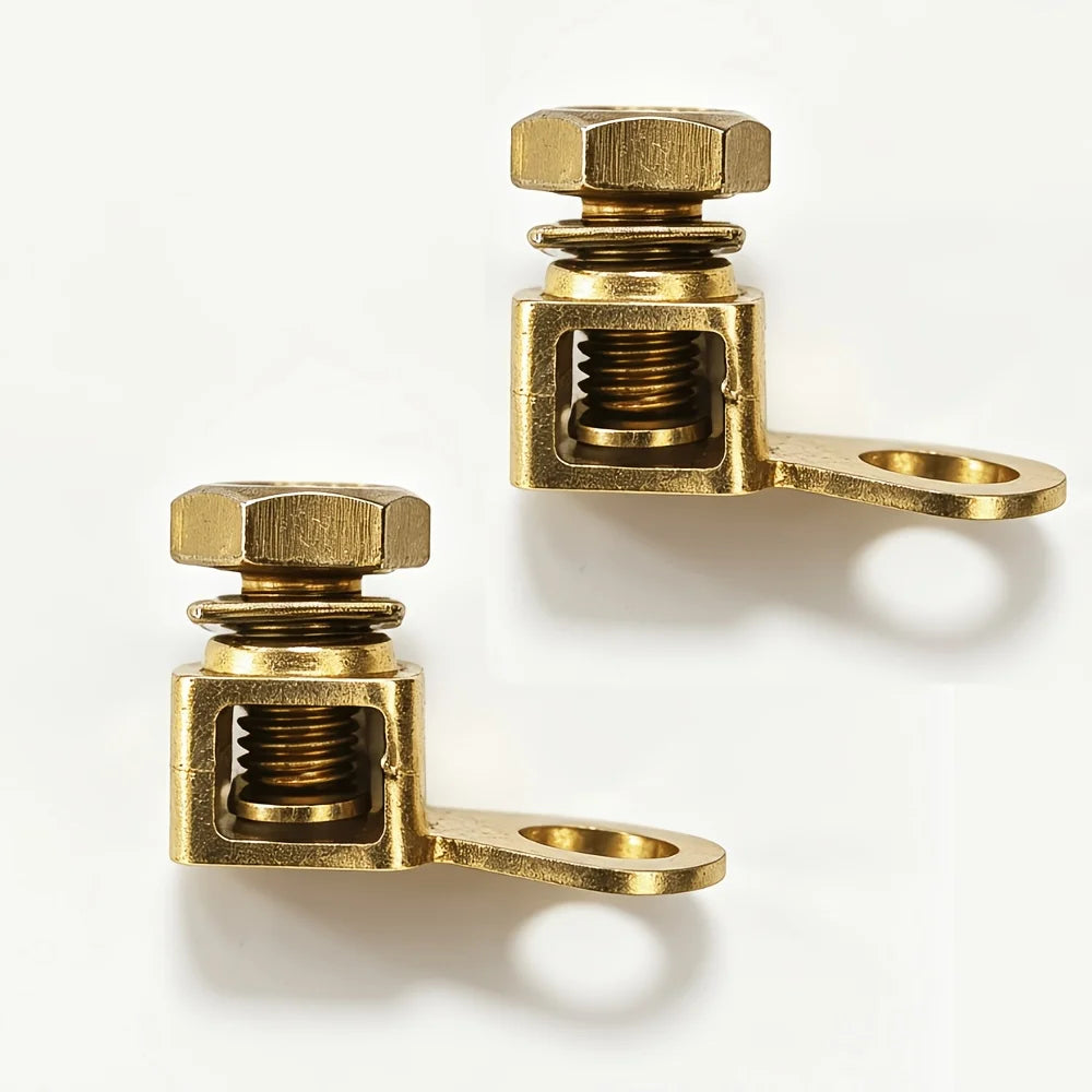 2PCS Heavy Duty Cold Crimp Wire Terminal Kit Battery Cable Lugs for Marine