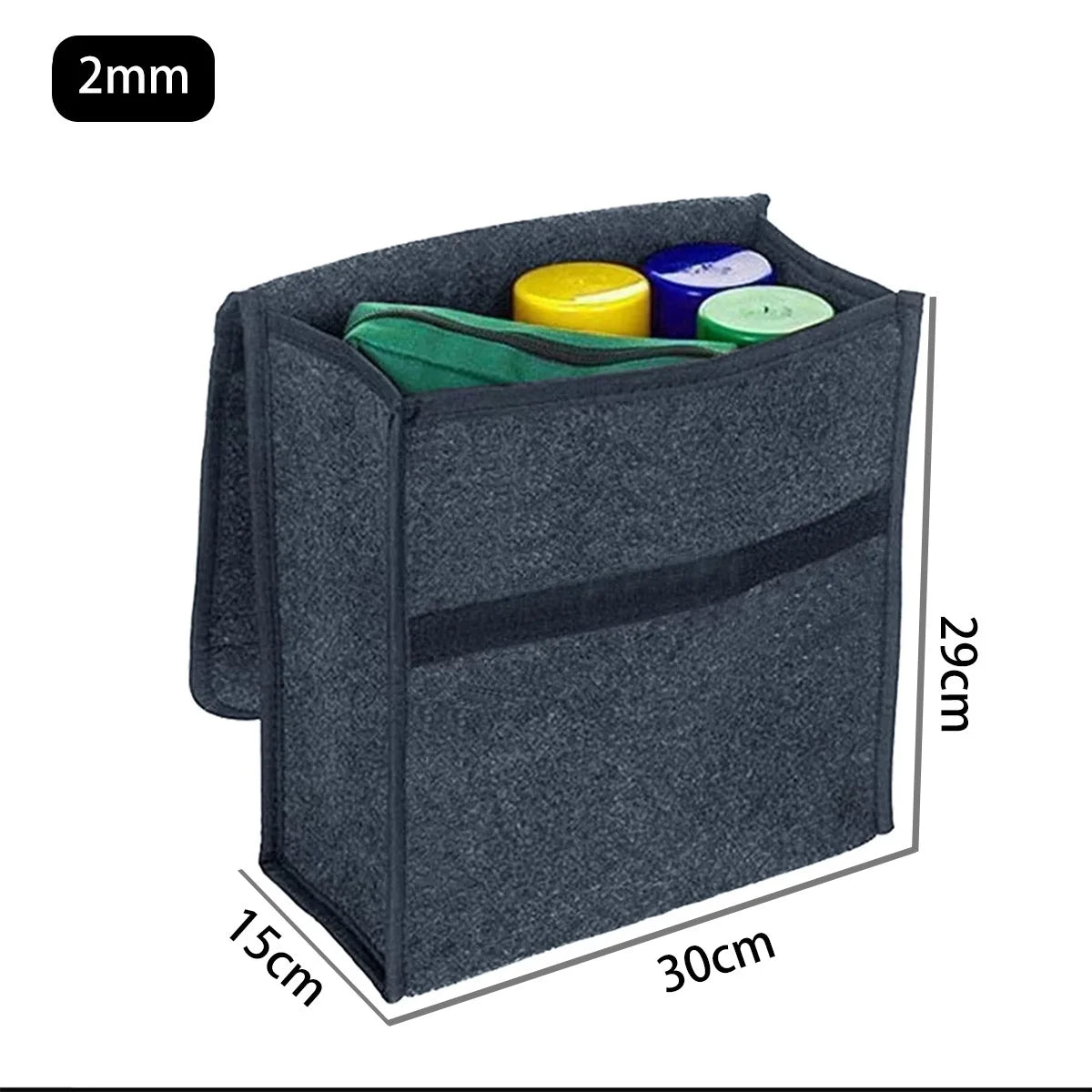 Foldable Felt Car Trunk Storage Box, Dark Gray