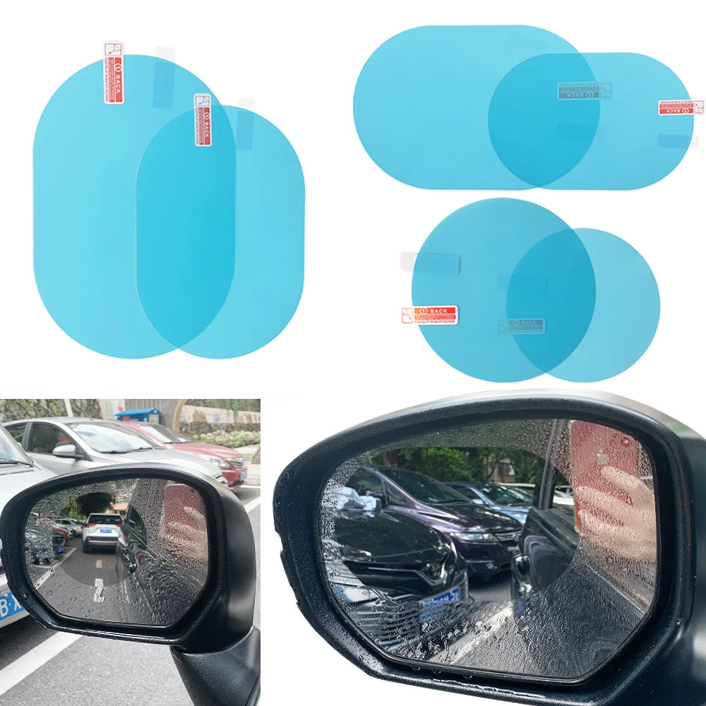 Rainproof Anti-Fog Side Mirror Film, Clear 2-Piece Set