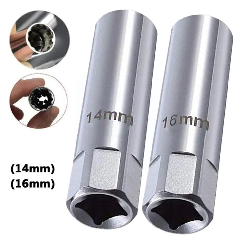 Spark Plug Socket Wrench Key Adapter 14mm 16mm Magnetic Auto Repair Tool Kit