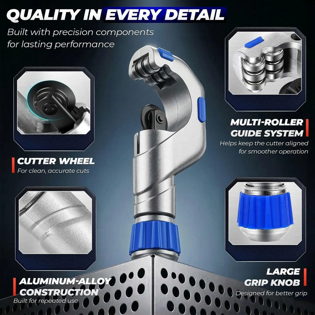 Copper Pipe Cutter Set Heavy Duty Tubing Tool with Mini Tube Cutter for Copper Plastic Pipes Aluminum Brass Thin Stainless Steel