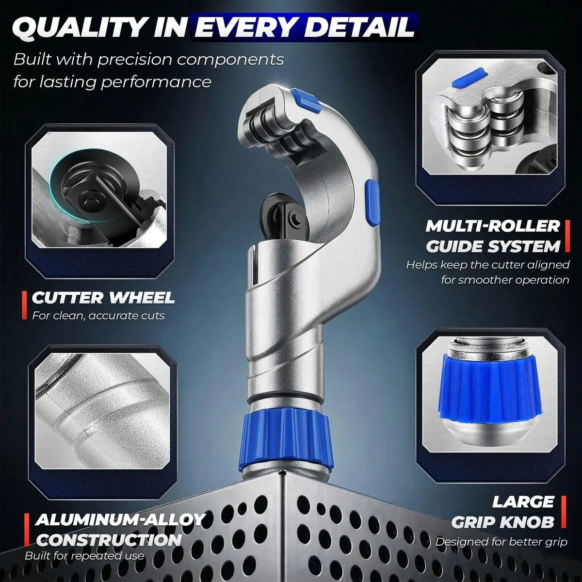 Copper Pipe Cutter Set Heavy Duty Tubing Tool with Mini Tube Cutter for Copper Plastic Pipes Aluminum Brass Thin Stainless Steel