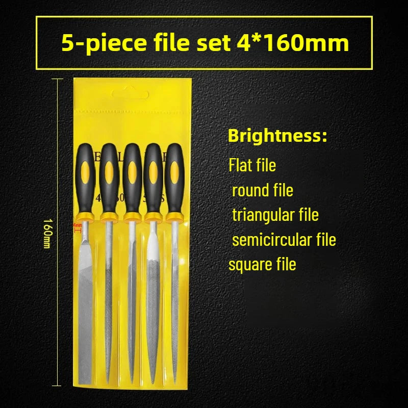 Precision Alloy Steel Mini File Set - 5 PC Woodworking Hand Tools - image 8
