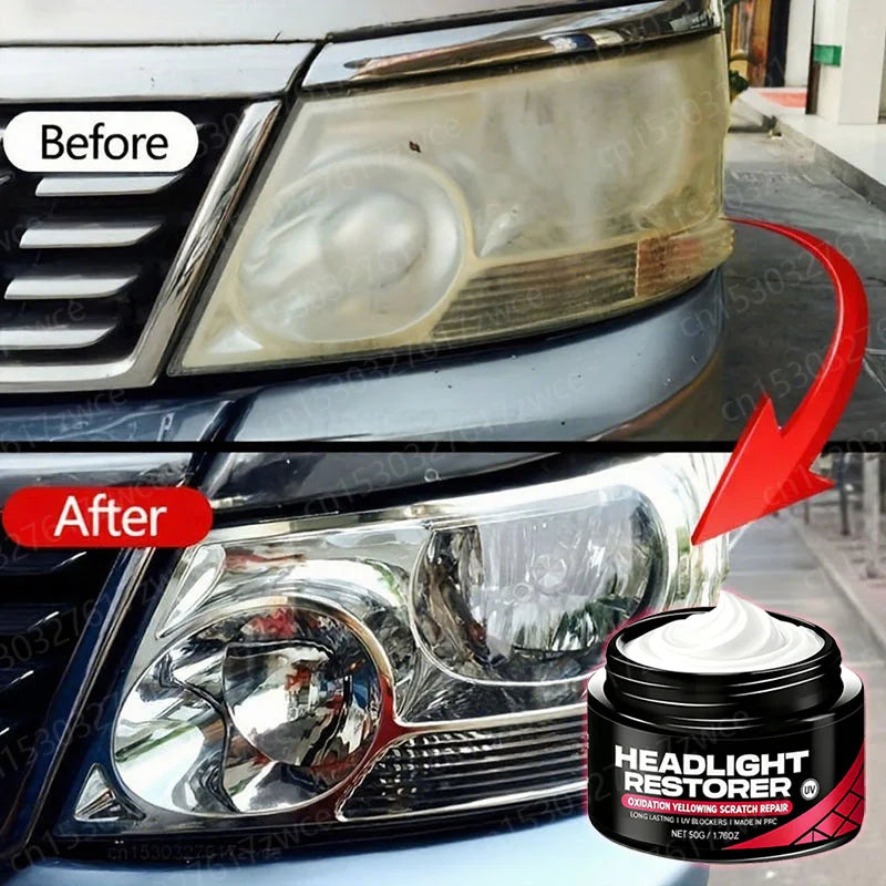 Car Headlight Restoration Kit - Renew Yellow Hues, Scratch & Blur Repair, Restore Brightnes to Both Front & Rear Headlamp Polish