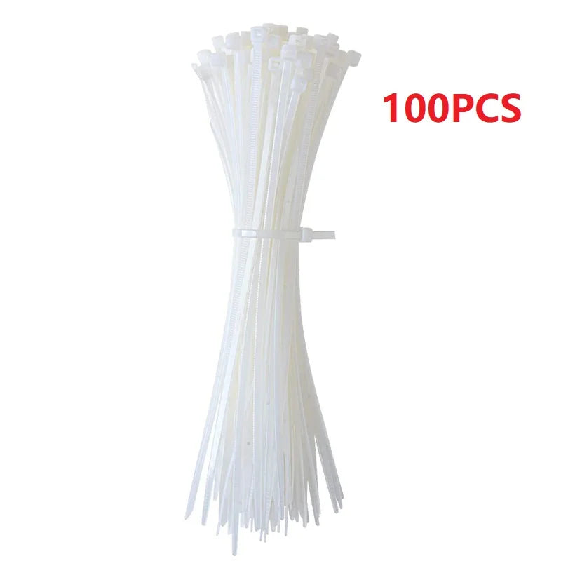 50/100/150pcs Nylon Self-Adhesive Cable Ties Mount Reusable Cable Management Organizer