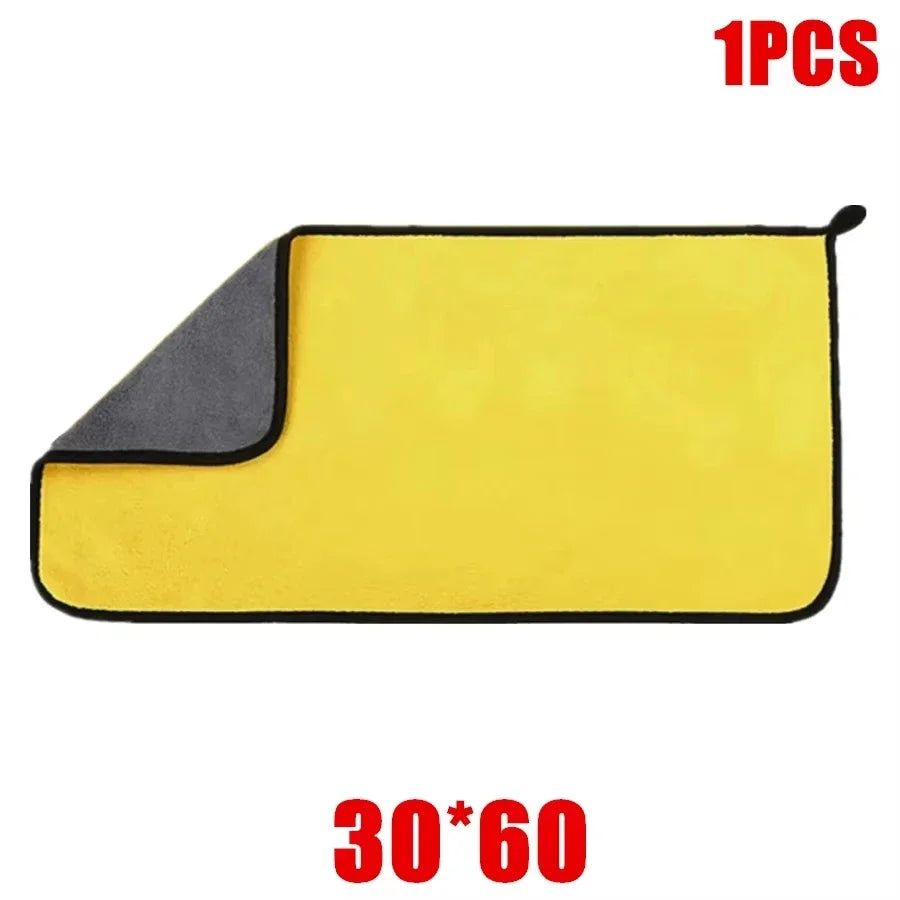 30x60cm Microfiber Car Cleaning Towels, Double Layer, 1/2/3/6/10 Pack