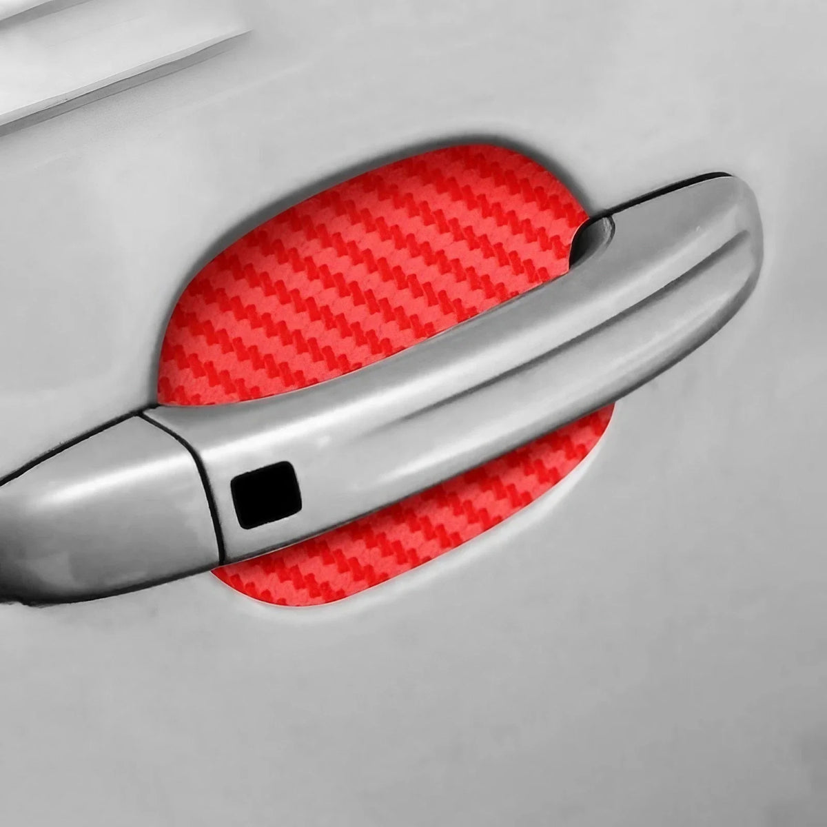 Carbon Fiber Look Door Handle Scratch Guard Film, 4-Pack