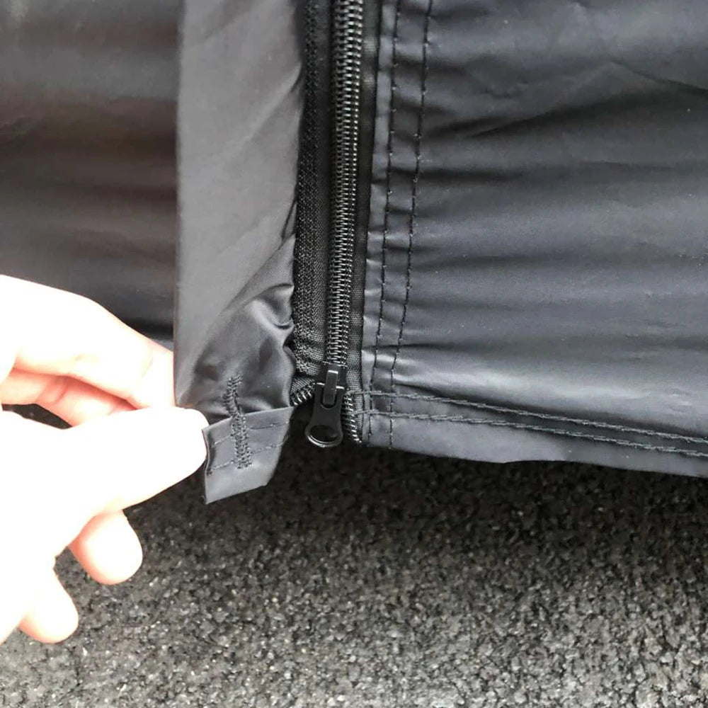SUV Car Cover with Driver Door Zipper and Wheel Straps
