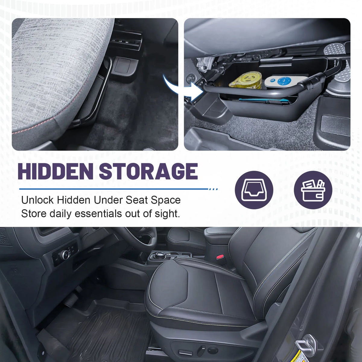 Under Seat Storage Tray for Ford Maverick 2022-2026 Manual Seats