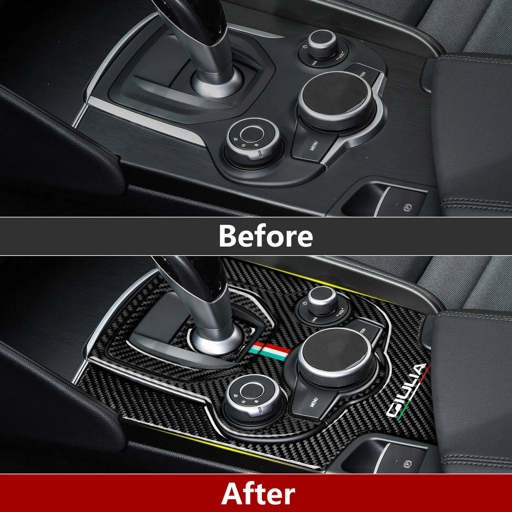 Carbon Fiber Interior Trim Stickers for Alfa Romeo Giulia and Stelvio