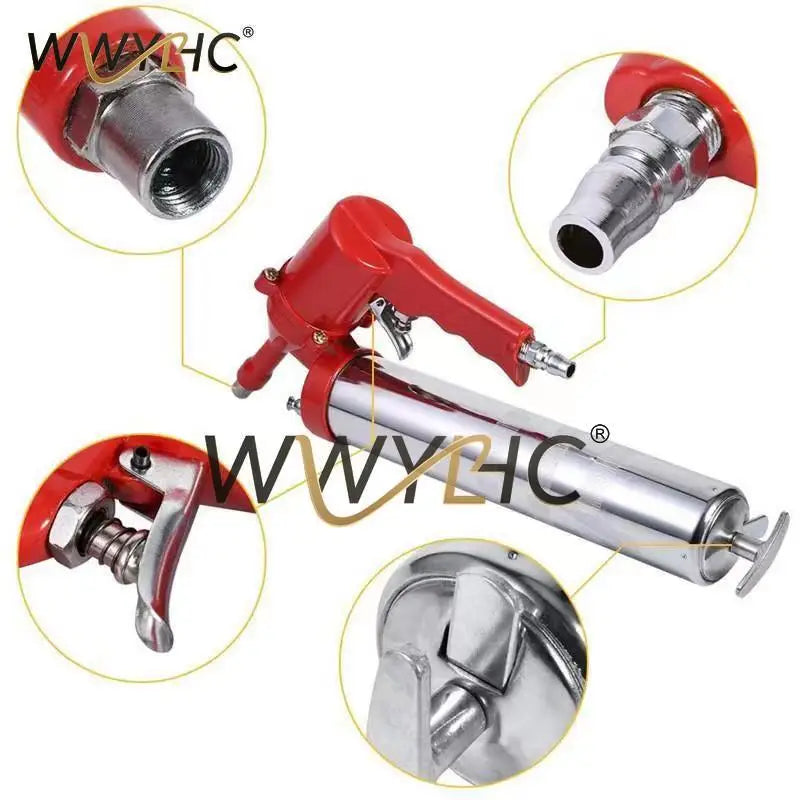 400CC Pneumatic Grease Gun Portable Pneumatic Compressor Pump Grease Gun for Lubricating Various Cars, Excavators, and Ships