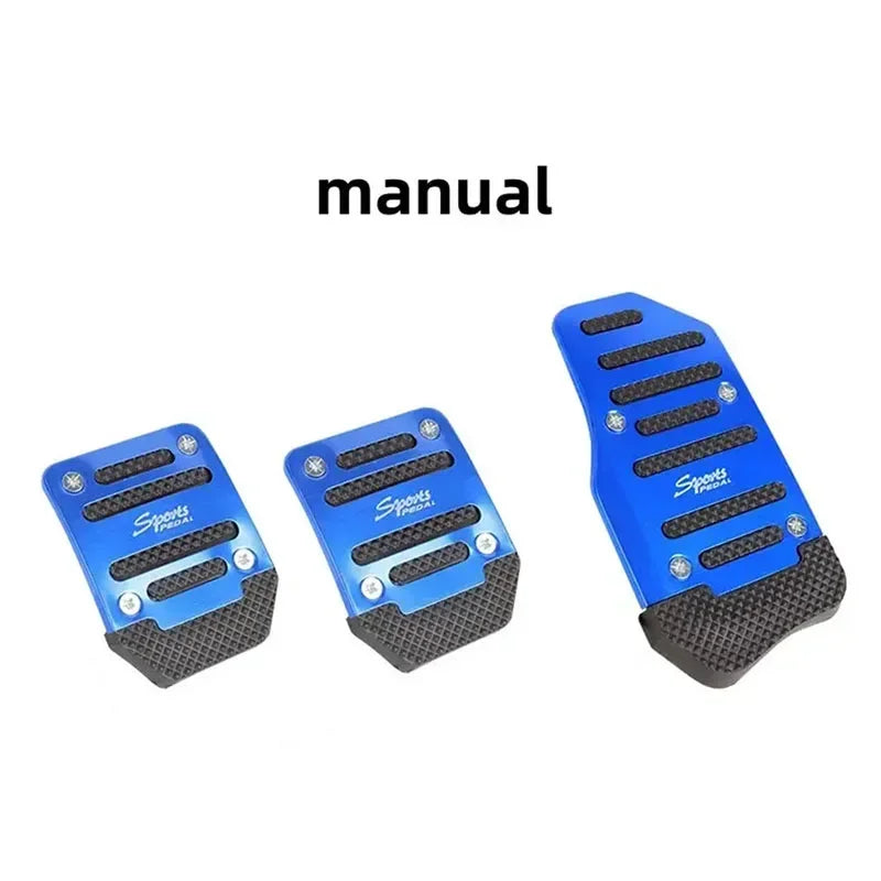 Universal Non-Slip Aluminum Pedal Covers for Manual Car, 2/3 Pcs