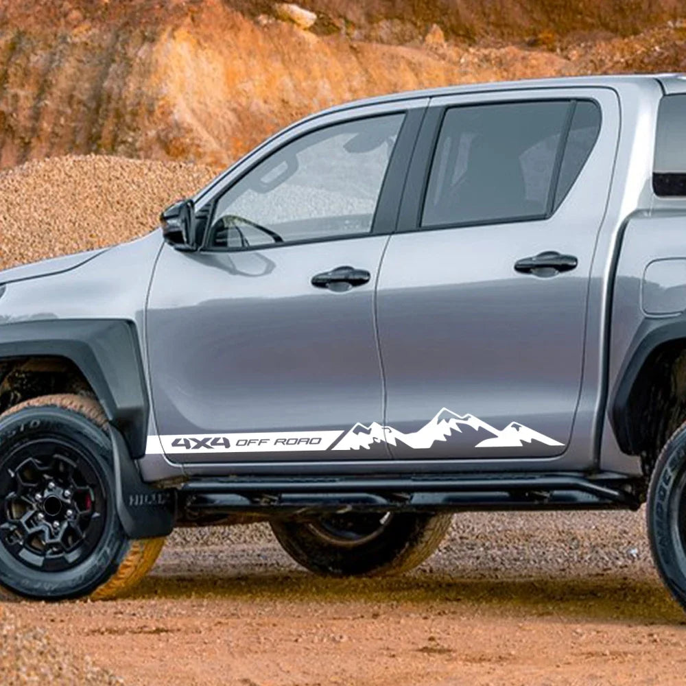 4x4 Off Road Mountain Hood and Side Decal Set, 3 pcs