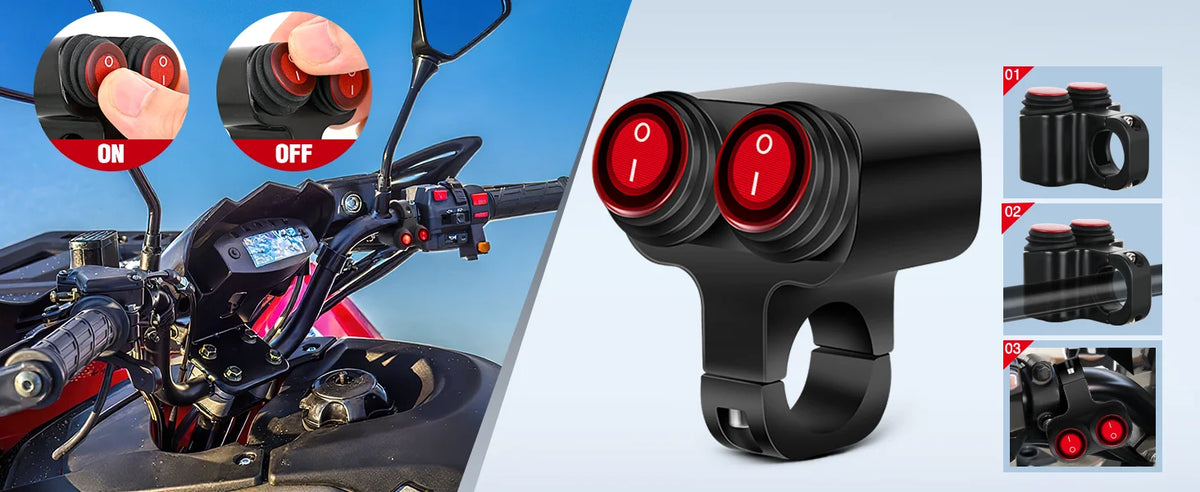 Nilight Dual Push-Button Handlebar Switch, 12V Waterproof - image 15