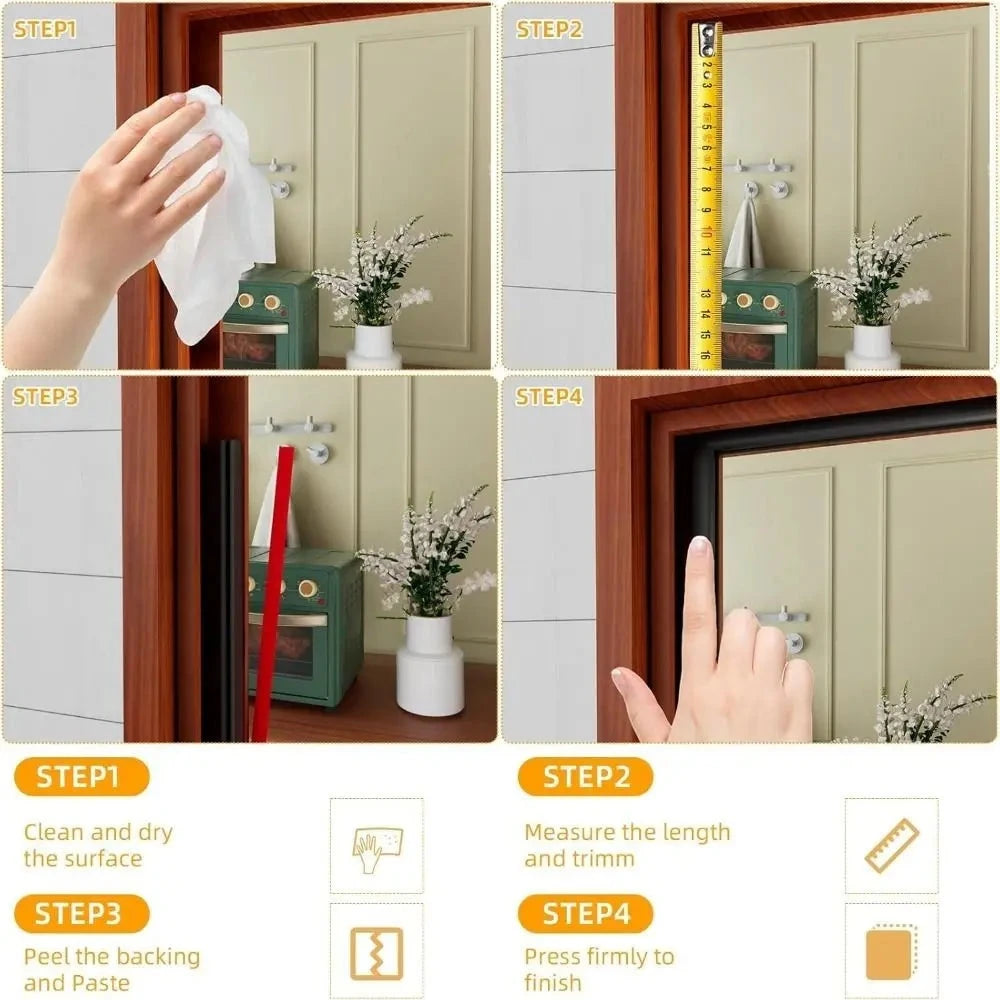 6m Rubber D-Shape Door Seal Strip – Windproof Insulation