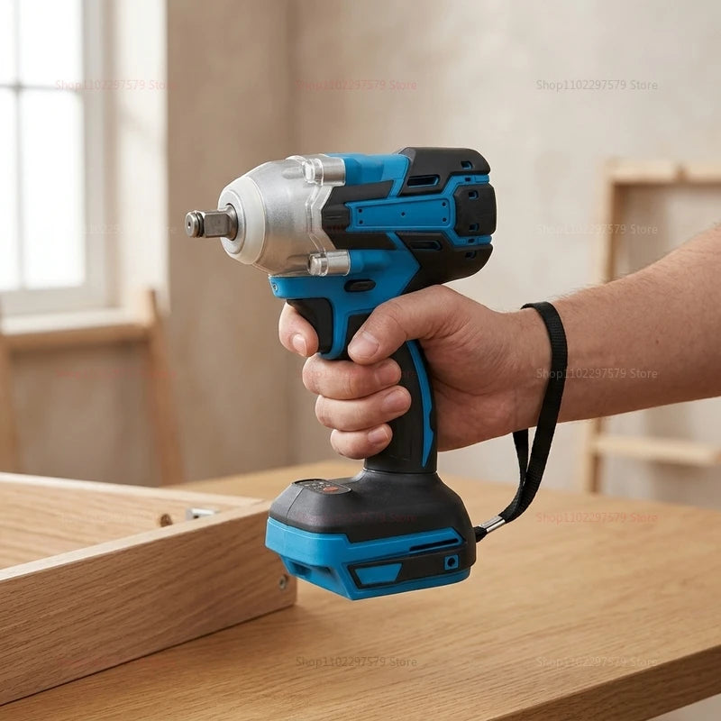 Cordless Electric Impact Wrench High Torque Hand Tool for Automotive Construction Repair DIY Home Use No Battery Included