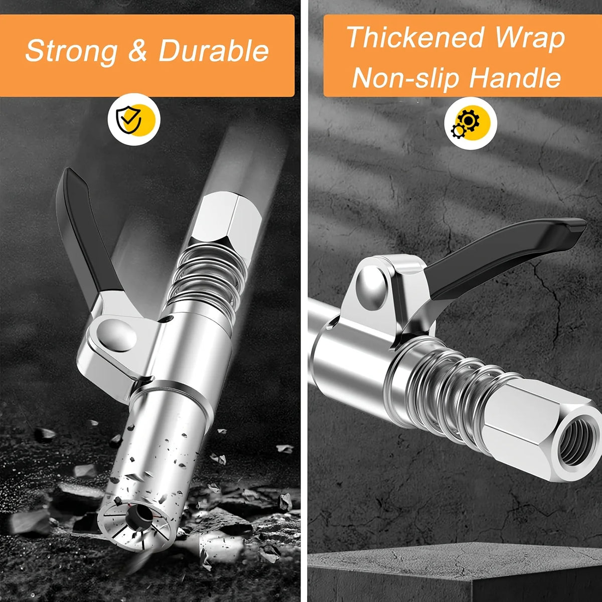 Grease Gun Coupler Grease Gun Fittings Quick Lock and Release Lube Heavy Grease Gun Nozzle Tips Compatible with Grease Guns