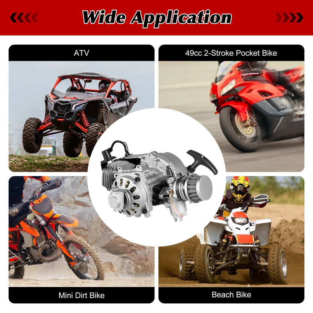 49cc 2-Stroke Gas Engine Kit for Pocket Bikes and Mini ATVs