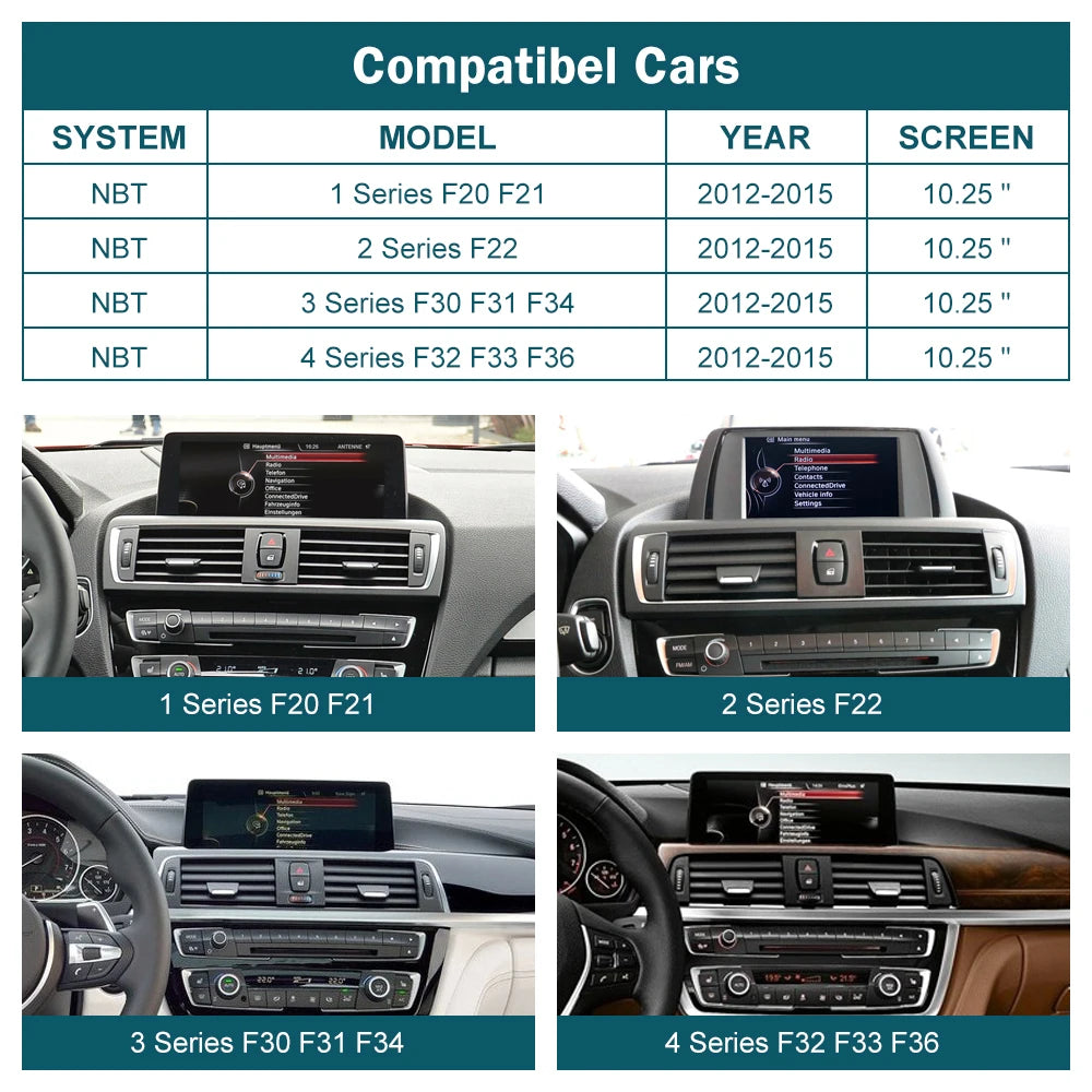 Wireless CarPlay & Android Auto Display for BMW Series 1-4 - image 2