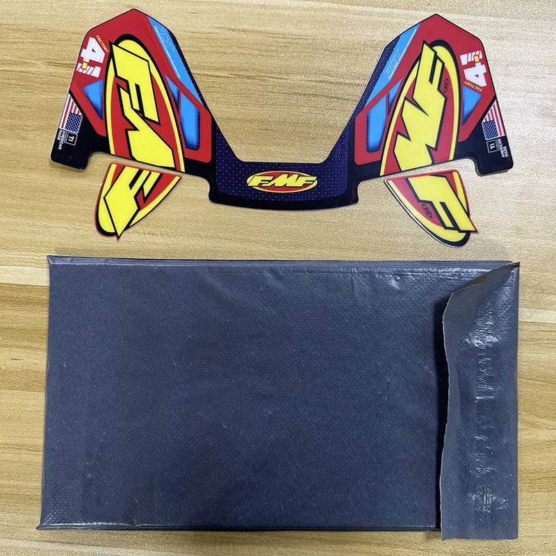 4T Motorcycle Exhaust Muffler Sticker, 10.2 x 5.9 in