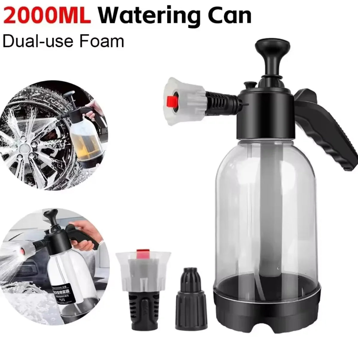 2L hand held foam sprayer, air pressure car wash and cleaning bottle