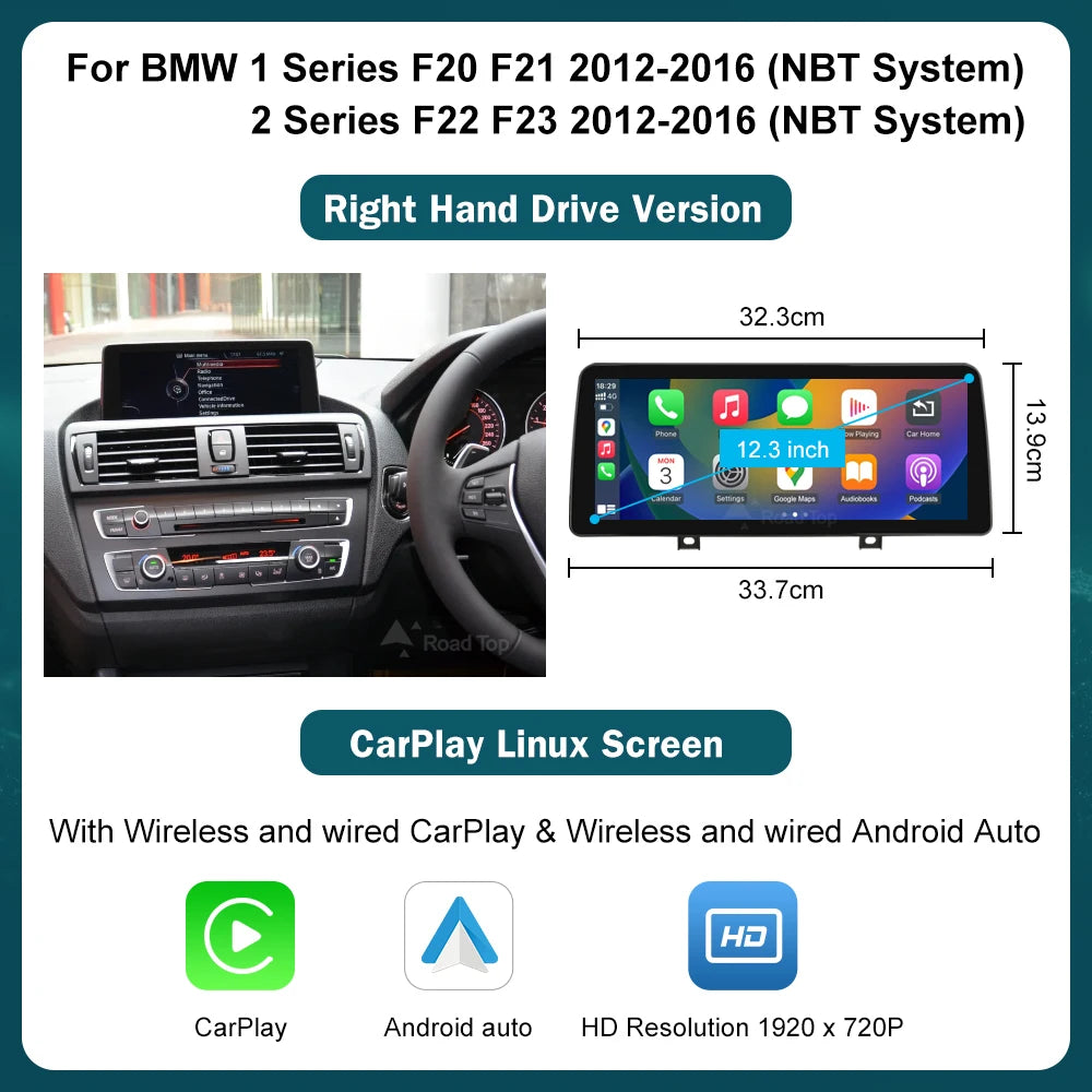 Wireless CarPlay & Android Auto Display for BMW Series 1-4 - image 11