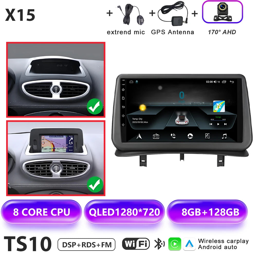 Renault Clio 3 Android 16 Car Multimedia Player with CarPlay - image 14