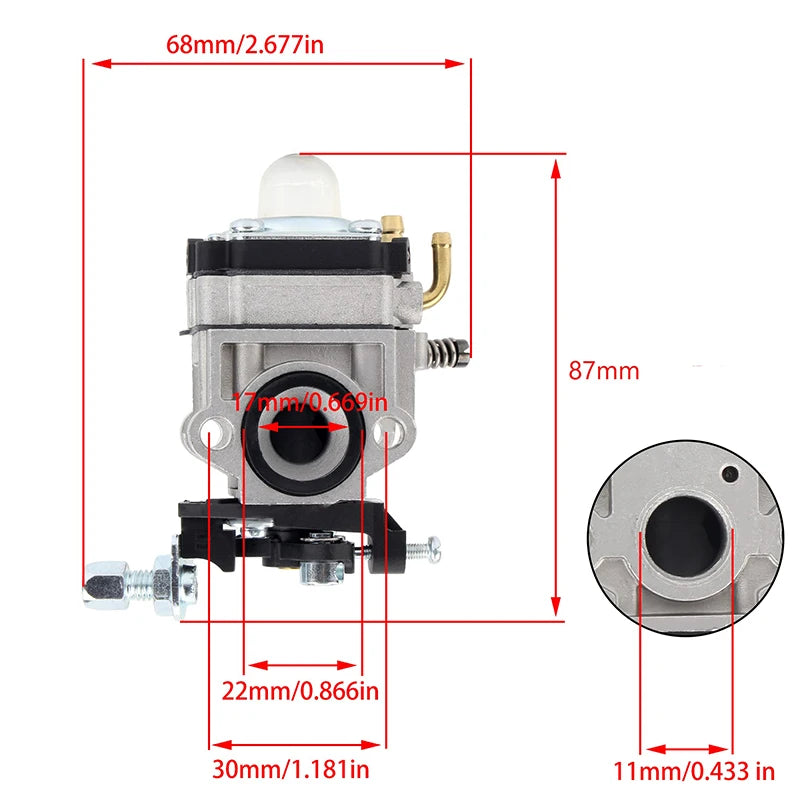 Universal Carburetor for 2-Stroke Brushcutter Chainsaw Hedge Trimmer - image 6