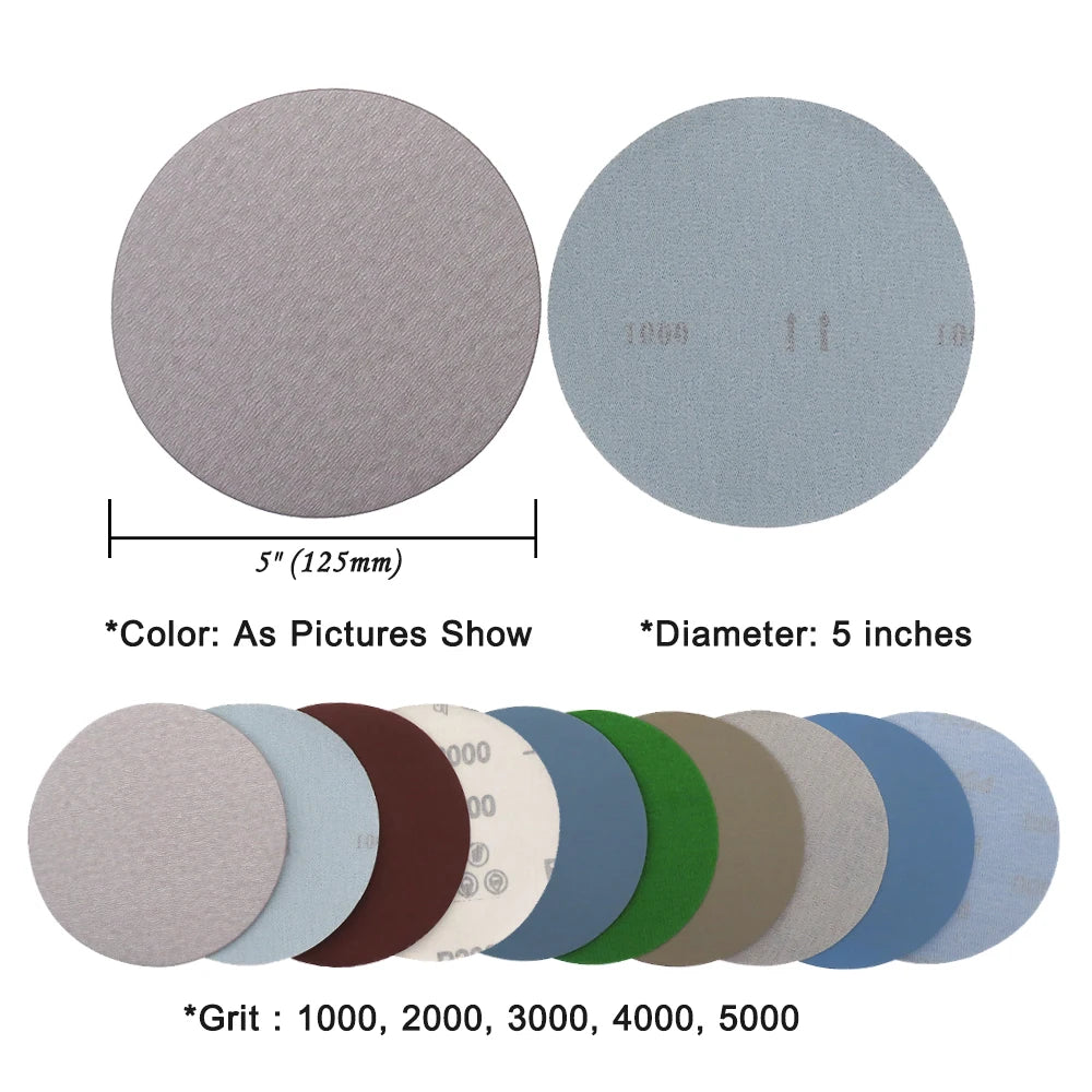 15PCS 5-Inch Wet and Dry Sanding Discs Assorted 3000-5000 Grit for Orbital Sanders