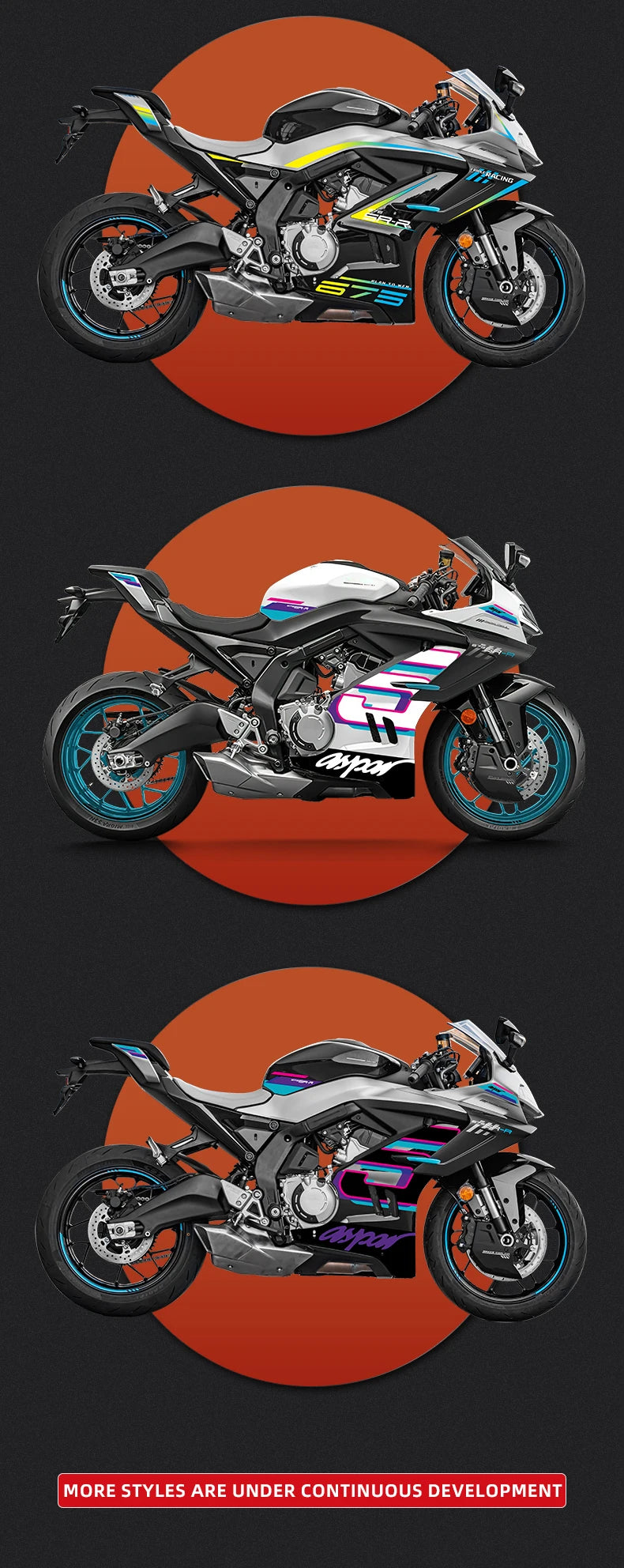Fairing Sticker Kit for CFMoto 675SR Motorcycles - view 7