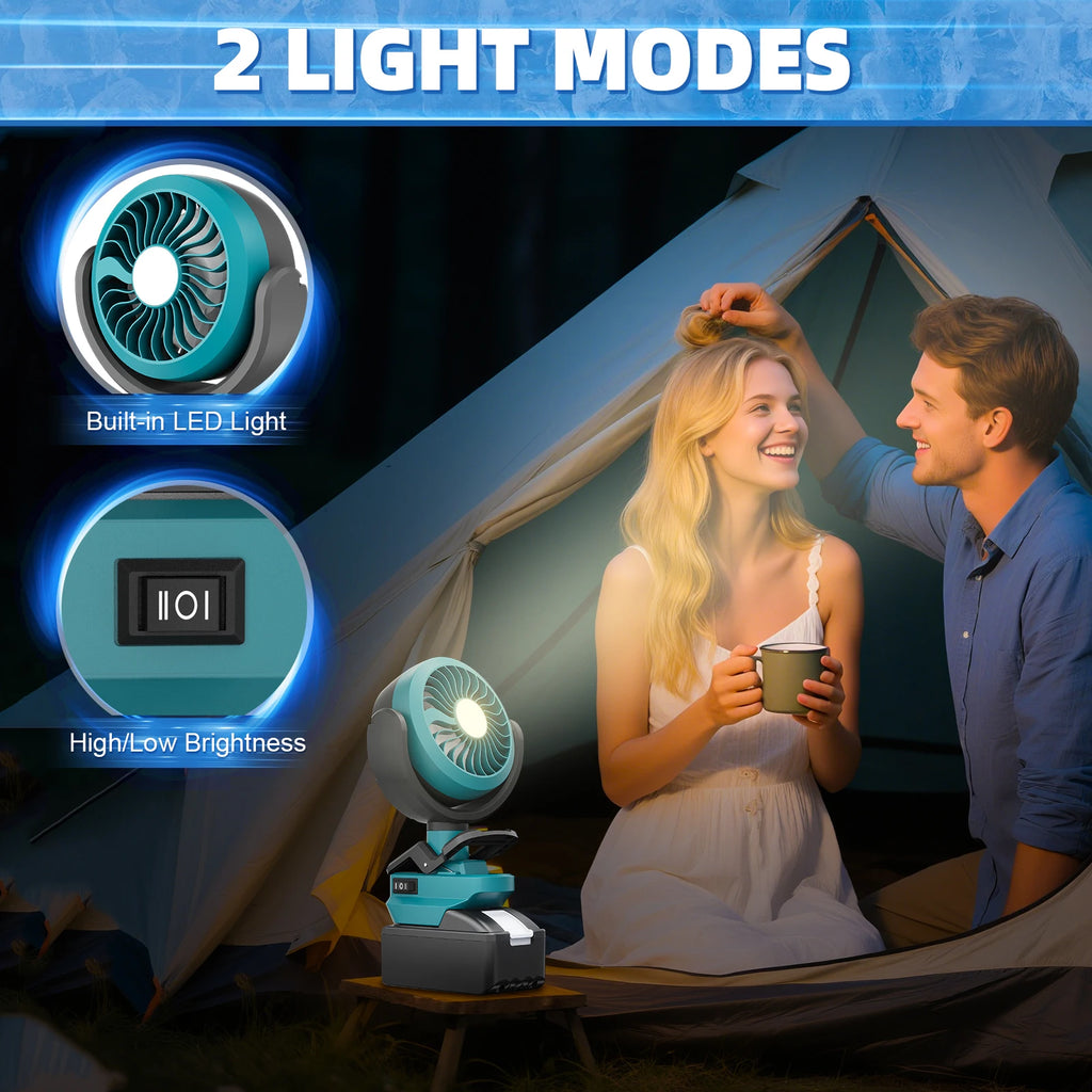 2-in-1 Cordless Fan & Camping Light for Makita BL1830 - image 4