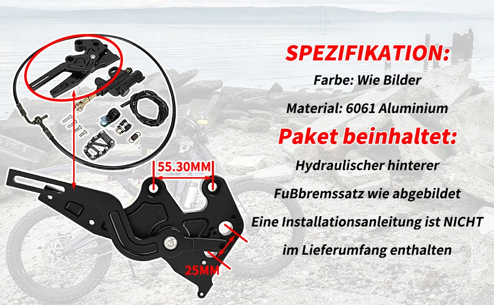 Rear Hydraulic Foot Brake Kit for Surron Light Bee & Segway X160 - image 11