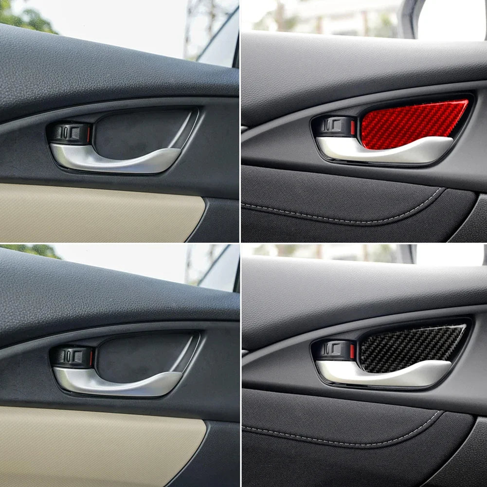 Door Handle Bowl Cover Trim Stickers for Civic 2016-2019, 4-Pack
