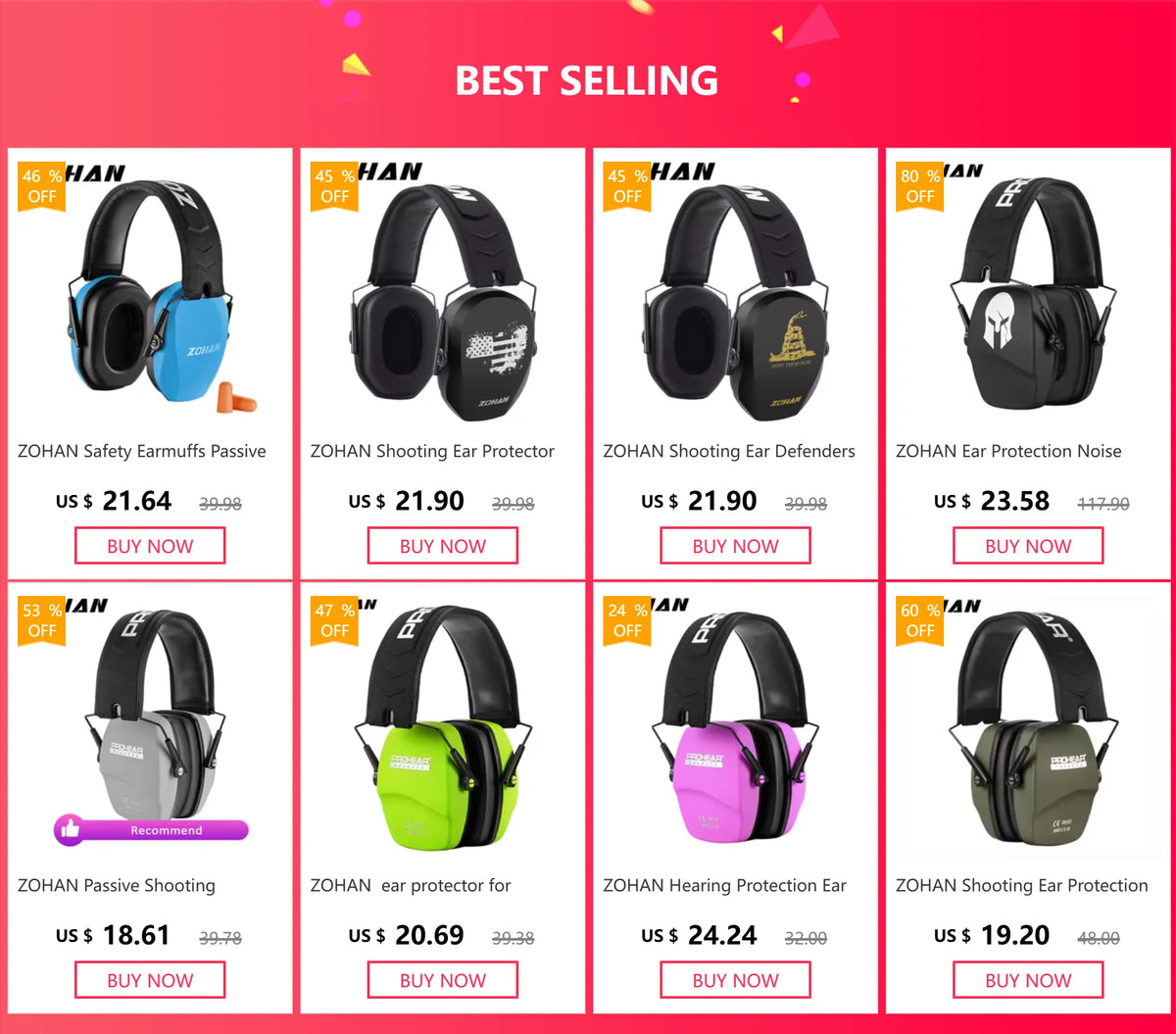ZOHAN NRR 26dB Ear Protection Earmuffs for Shooting - image 7