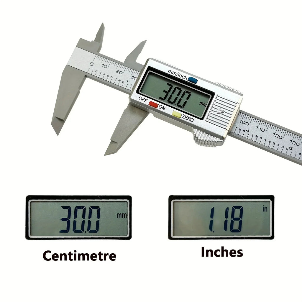 6-Inch LCD Digital Caliper – Carbon Fiber Measuring Gauge