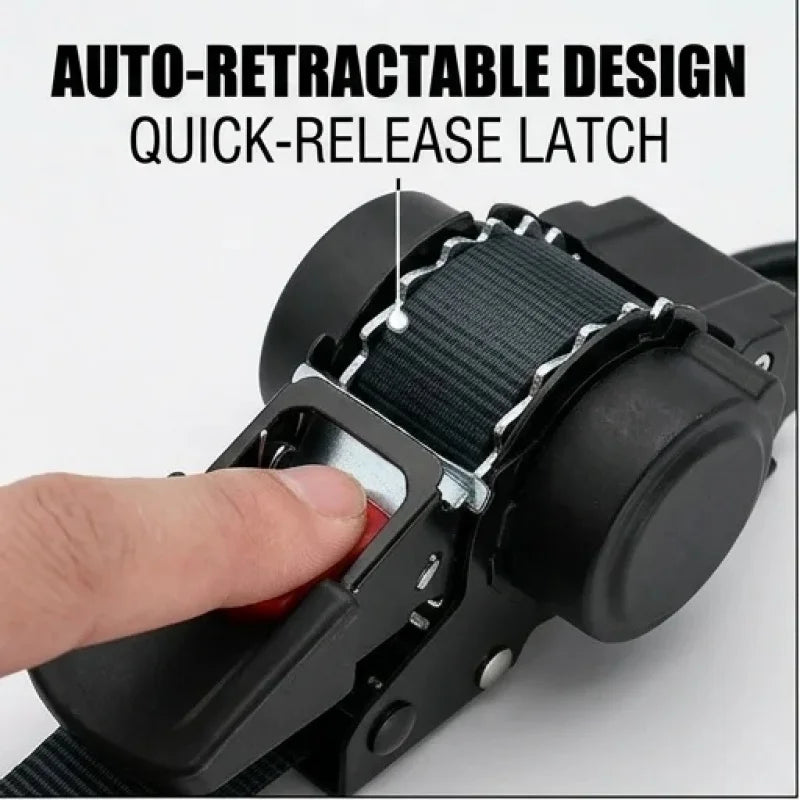 Heavy Duty Retractable Ratchet Tie Down Straps with Soft Loops for Truck and Trailer