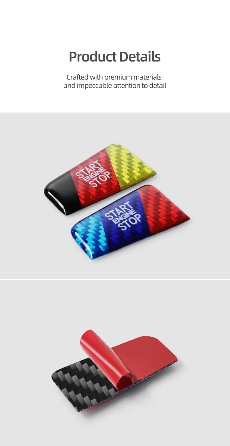 Carbon Fiber Look Start/Stop Button Sticker for 5 Series, X3