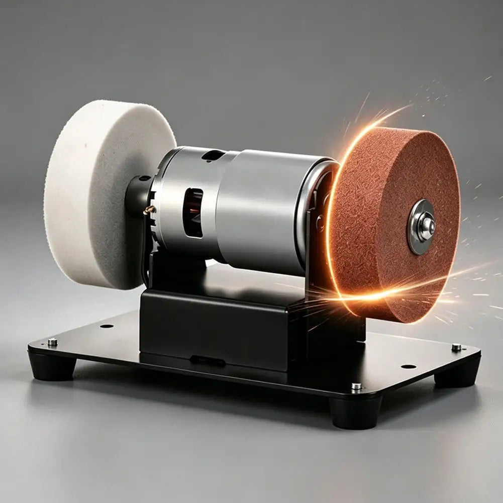 Electric Small Sander with 2 Wheels Electric Bench Grinder Sanding Machine Adjustable Speed for Metal/Jewelry/Knives/Wood