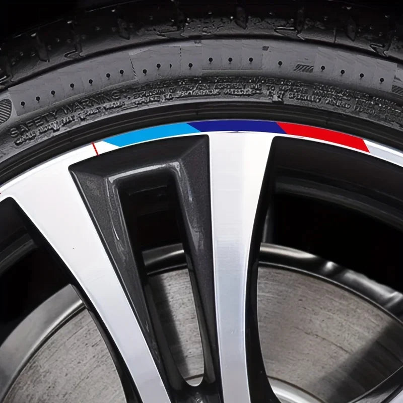 4pc Blue and Red Curved Stripe Decals for Car and Motorcycle - view 5