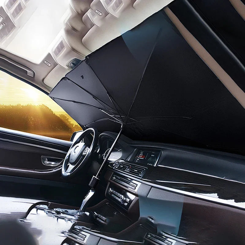Retractable Umbrella Windshield Sun Shade