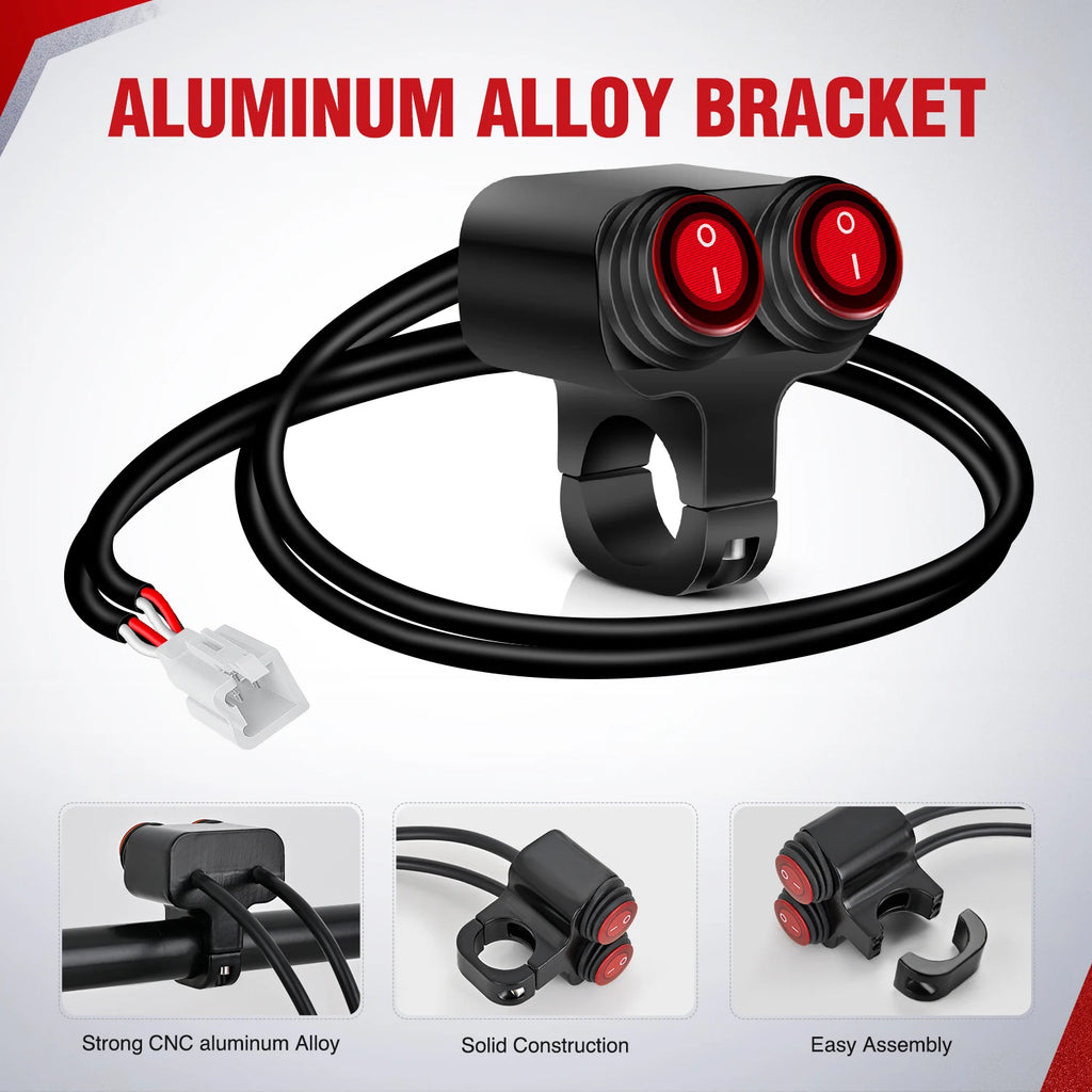 Nilight Dual Push-Button Handlebar Switch, 12V Waterproof - image 7