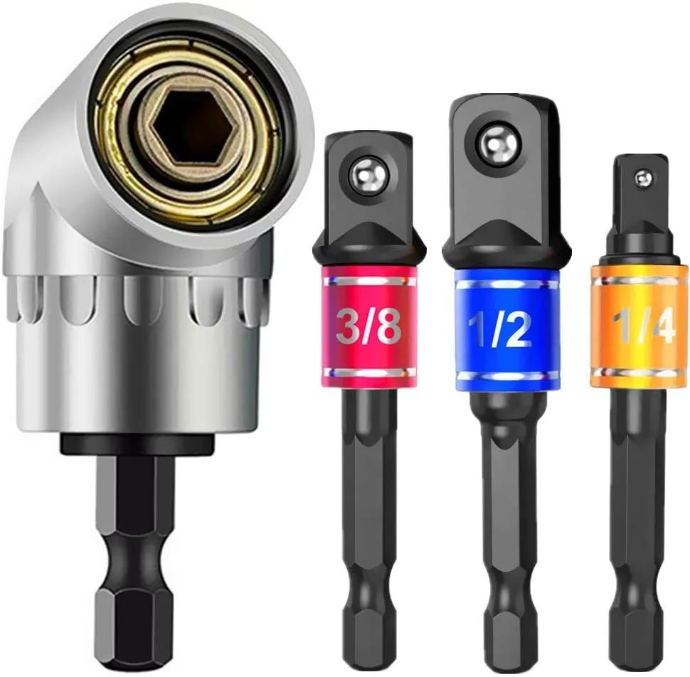 Impact Grade 105° Right Angle Drill Attachment & Extension Set