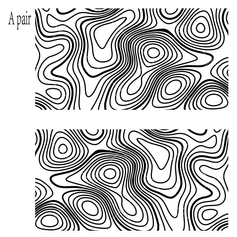 Topographic Map Reflective Car Window Sticker Pair, 85x45 cm