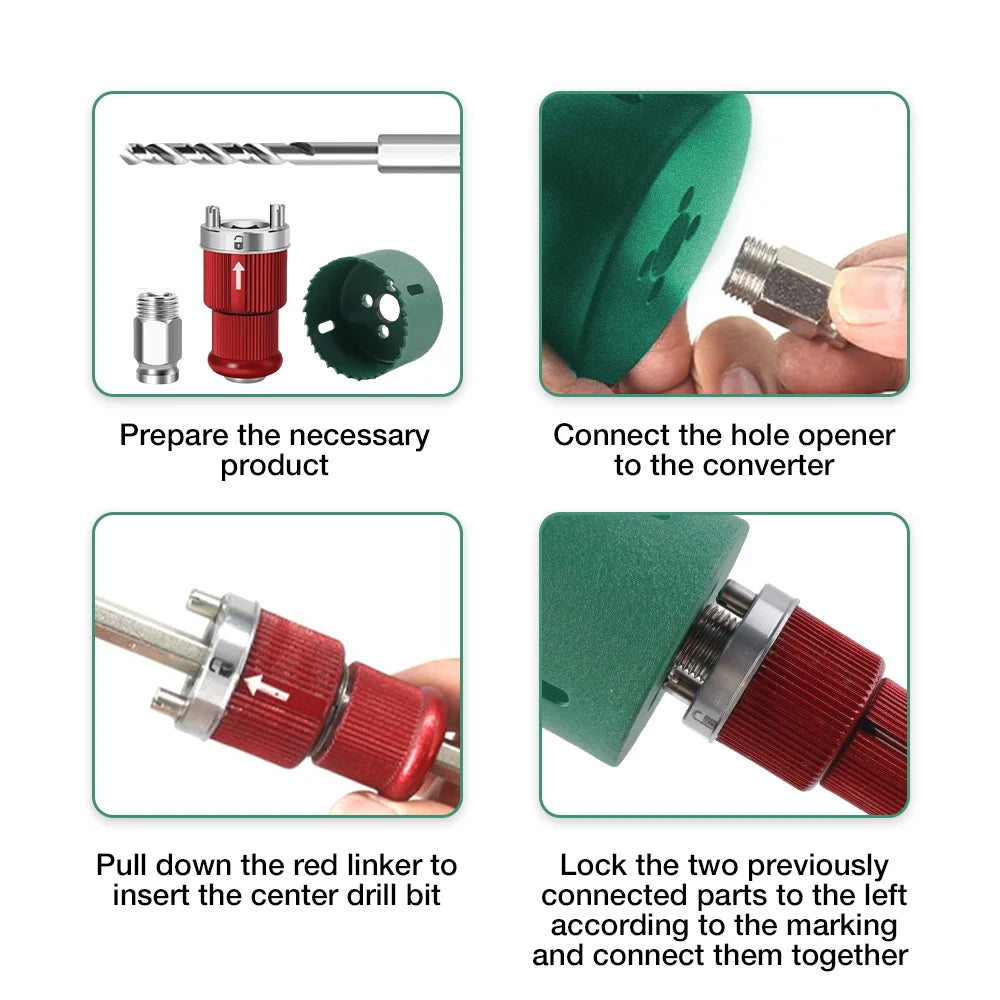 Hole Saw Quick-Release Connecting Rod – Hex Shank