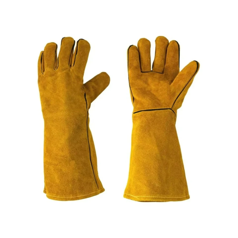 Flame-Retardant Heat-Proof Welding Work Gloves, Yellow