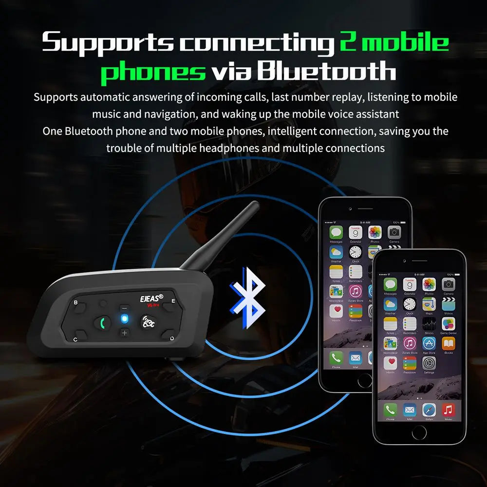 EJEAS V6 Pro+ Motorcycle Bluetooth Intercom Headset, 800m IP67 - image 20