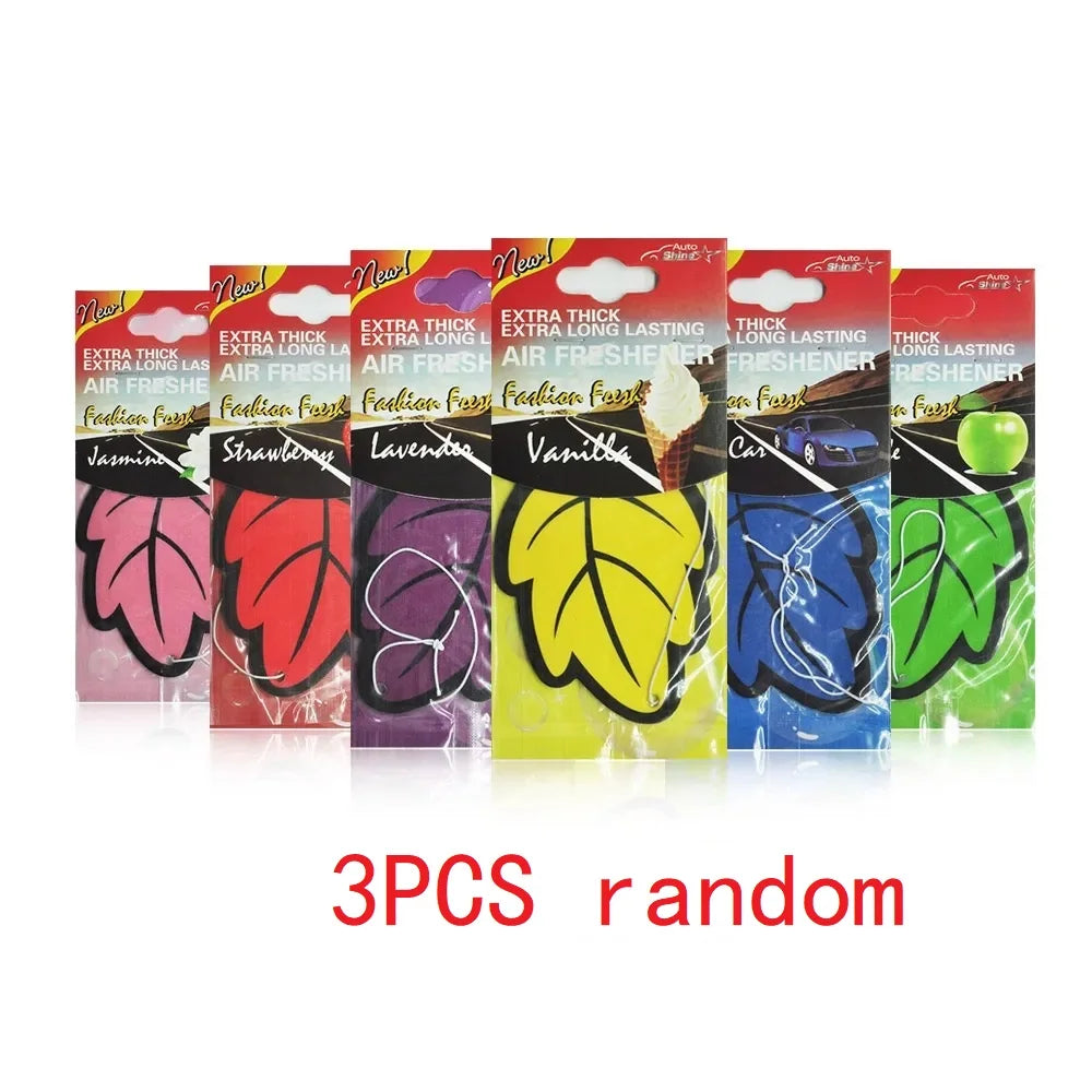Vanilla Scented Paper Leaf Hanging Car Air Fresheners, 3-60 Pcs