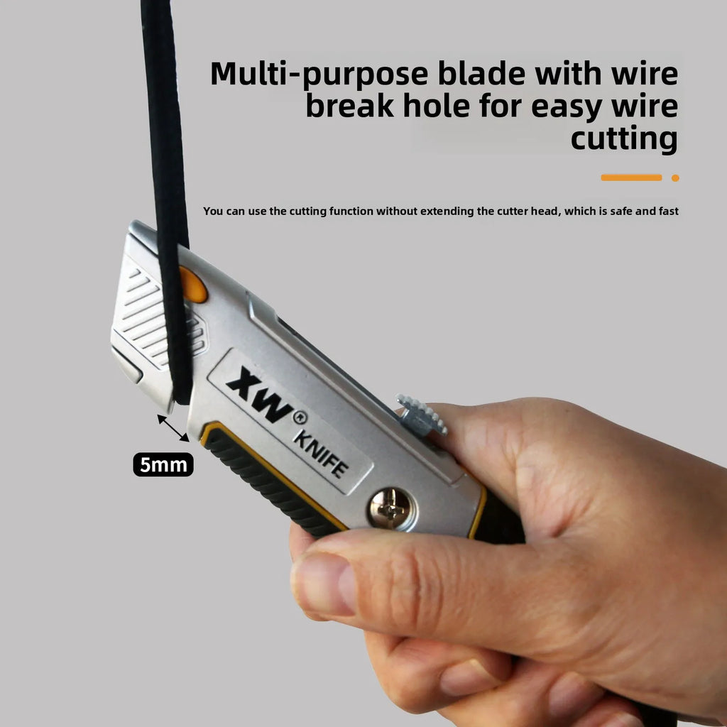 Decoration team Professional Tools Cutting Paring Knife Retractable Utility Knife Heavy Duty Zinc Alloy Box Cutter Utility knife