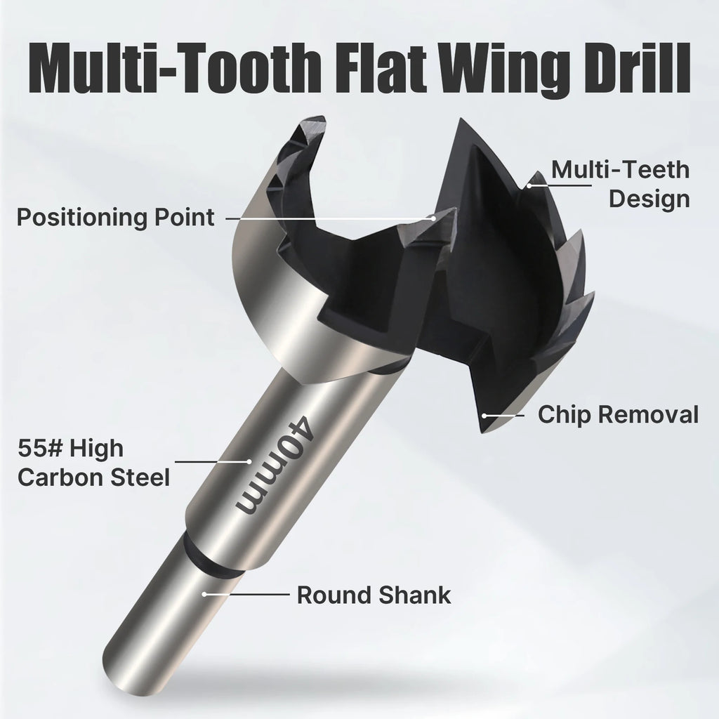 Versery 1Pc 6mm-100mm Forstner Woodworking Tools Hole Saw Hinge Boring Drill Bits Round Shank High Carbon Steel Cutter
